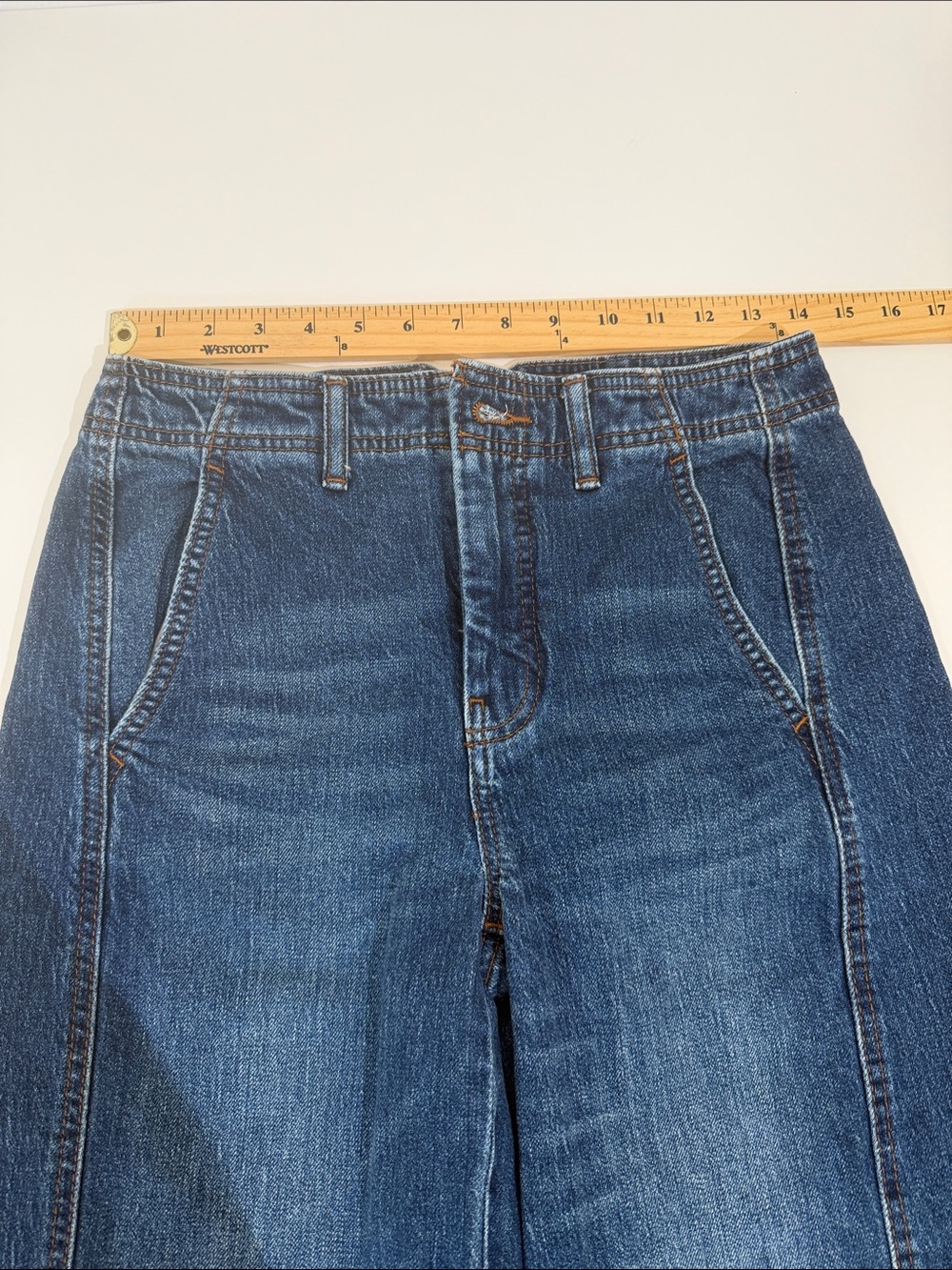 Anthropologie Pilcro Lex Jeans Size 26 High Rise Tapered Dark Denim - Picture 9 of 15